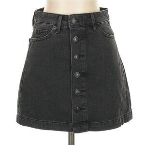American Eagle Outfitters Gray Button-Front Denim Skirt
